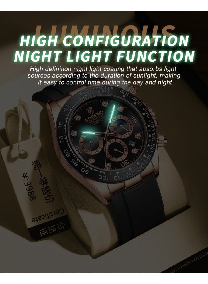 BINBOND Men's Multifunctional Sports Luminous Waterproof Quartz Watch - Image 4