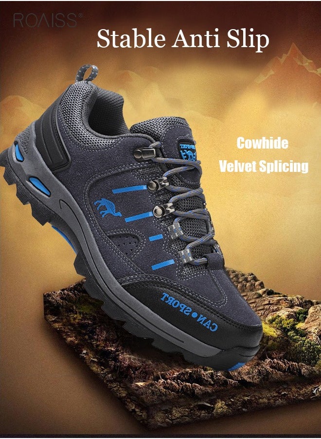 roaiss Men Hiking Shoes Winter Outdoor Trail Men Sport Trekking Mountain Boots Sneaker Waterproof Climbing Athletic Shoes Colorblock Sneakers  - Image 3