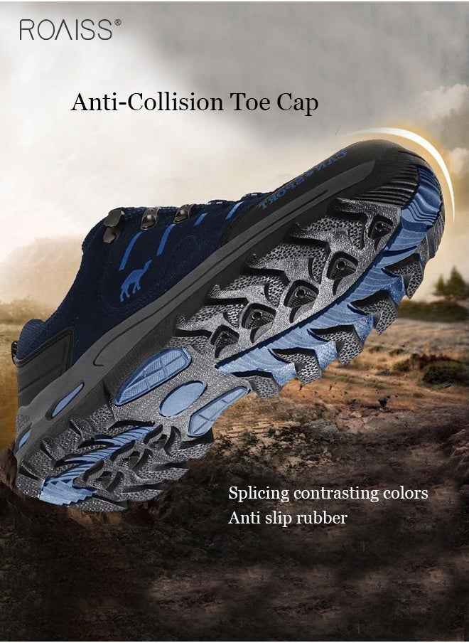 roaiss Men Hiking Shoes Winter Outdoor Trail Men Sport Trekking Mountain Boots Sneaker Waterproof Climbing Athletic Shoes Colorblock Sneakers  - Image 4