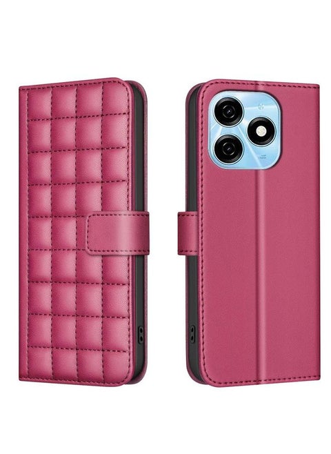 For Tecno Spark 20 Square Texture Leather Phone Case(Red)