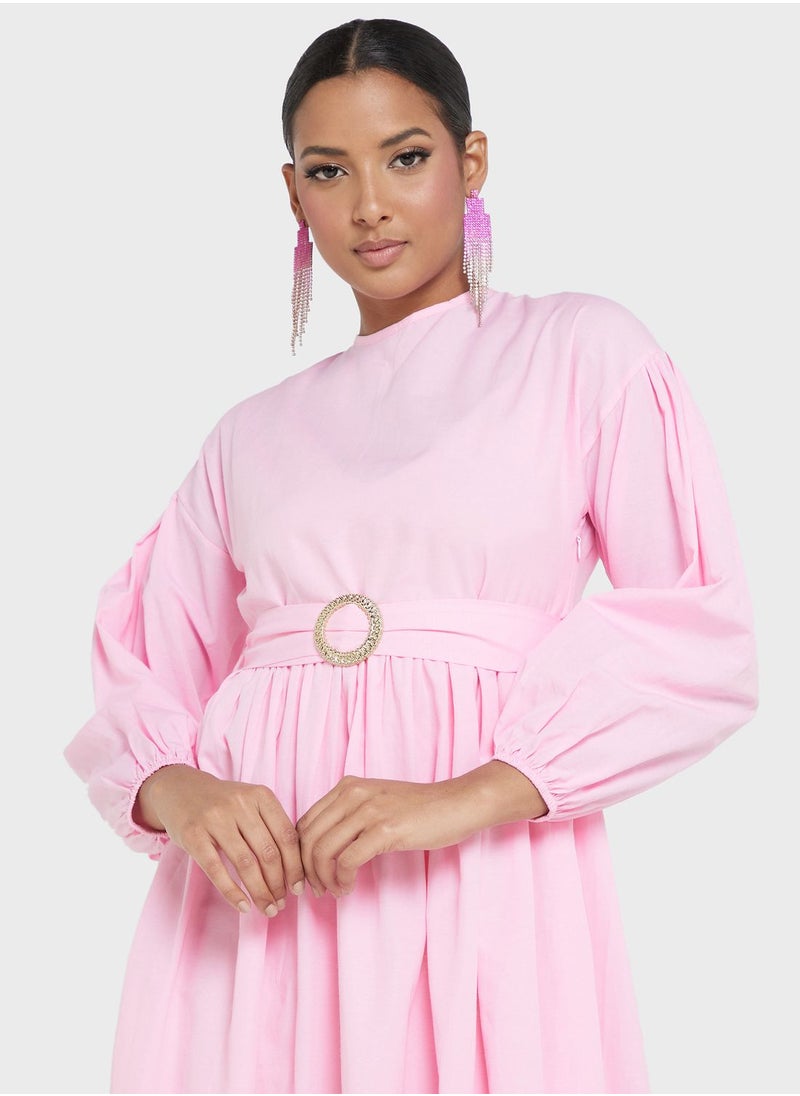 Khizana - Belted A-Line Dress - Image 1