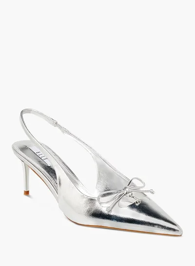 ELLE Womens Textured Slingback Shoes With Stiletto Heels