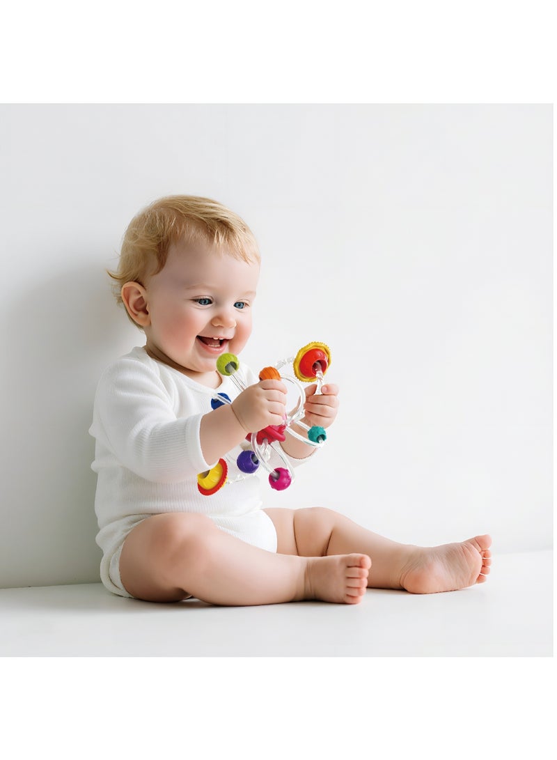 HOLA Hola Planet Hand Catching Ball Teether for Babies 6+ Months | Multi-Sensory Infant Grasping Toy with Spinning Globe & Textured Rings  - Image 5