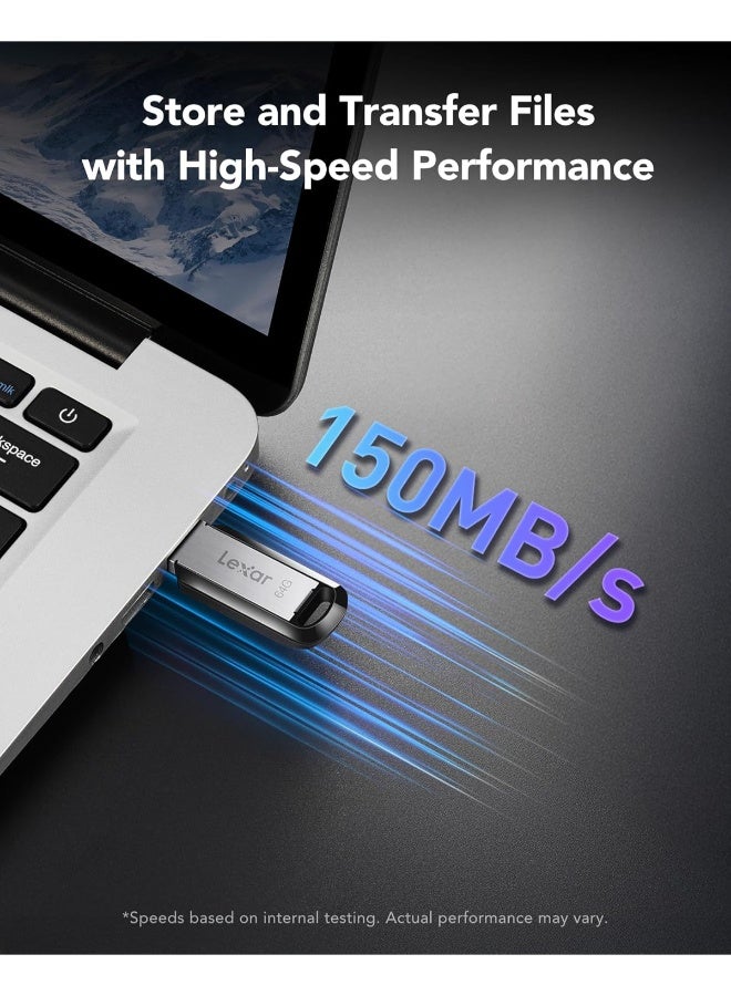 Lexar JumpDrive M400 64GB USB 3.0 Flash Drive, Up to 150MB/s Read, USB Stick for Computer, External Storage Data, Photo, Video, Memory Stick for PC, Laptop, Car, TV - ( LJDM400064G-BNBNG ), Silver 64 GB 64 GB - Image 2
