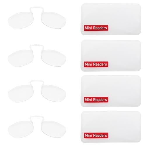 COVESATO Mini Armless Nose Clip Reading Glasses for Women Men Slim Thin Nose Pinching Lightweight Legless Readers(4 pairs,2.50) - Image 3