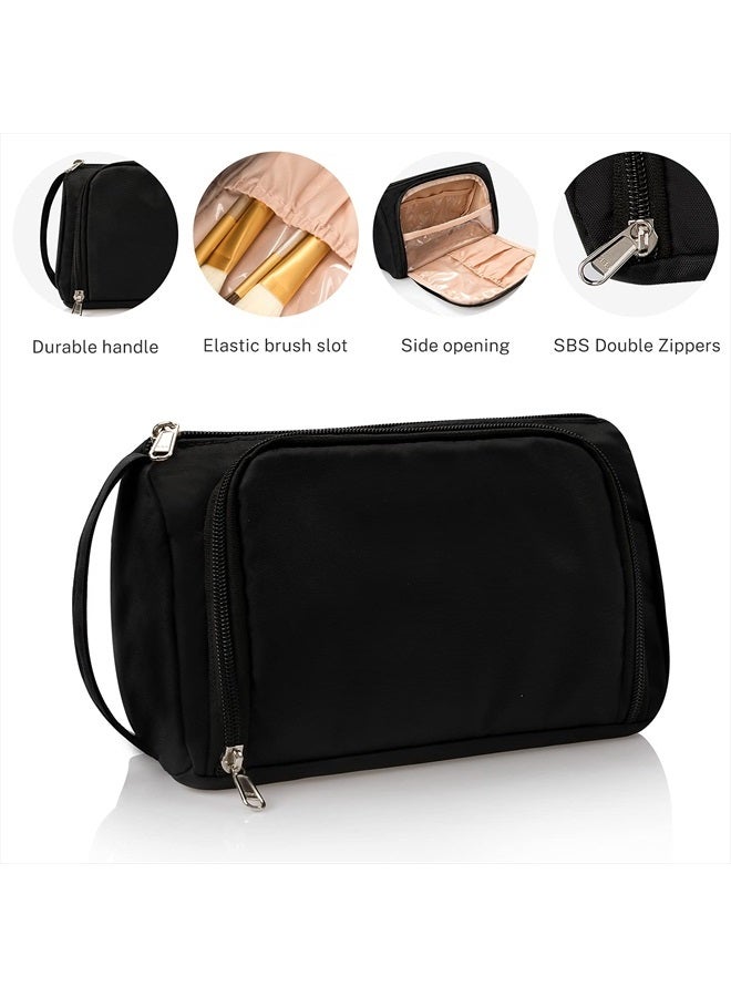 CUBETASTIC Small Makeup Bag, Makeup Pouch, Travel Cosmetic Organizer for Women and Girls (Oxford Cloth, Black)  - Image 3
