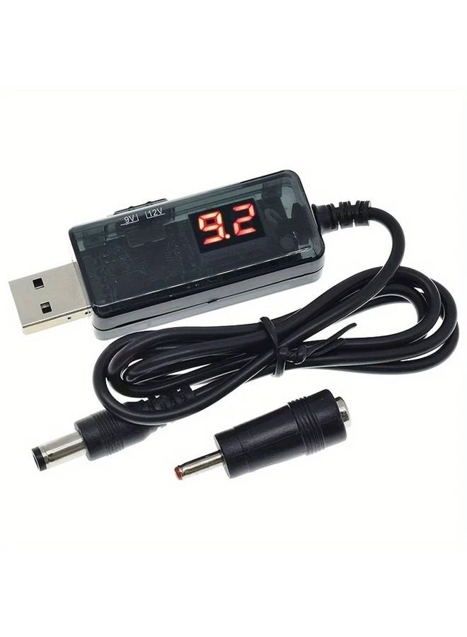 USB Boost Converter 5V to 9V 12V Step Up Cable with LED Display for Charging Power Conversion Voltage Regulation - Image 3