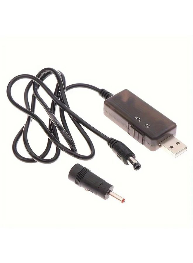 USB Boost Converter 5V to 9V 12V Step Up Cable with LED Display for Charging Power Conversion Voltage Regulation - Image 1
