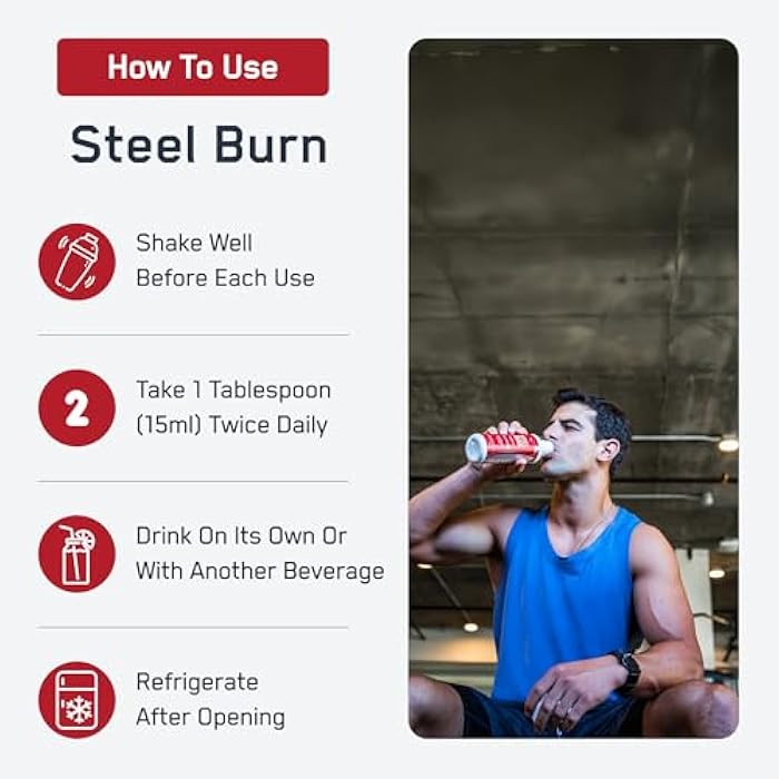 SteelFit Steel Burn, Premium Liquid L-Carnitine, 3000mg - Stimulant-Free & Clean Workout Drink for Men & Women Supports Healthy Weight Loss Management & Fat Metabolism - 31 Servings, Island Pineapple - Image 4