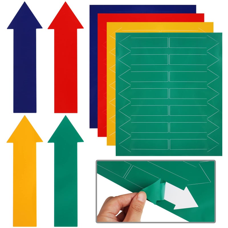 wexpw Wexpw Arrow Floor Decals 56 PVC Directional Adhesive Signs Removable Adhesive Arrow Floor Decal Marking Stickers 16x48in 
