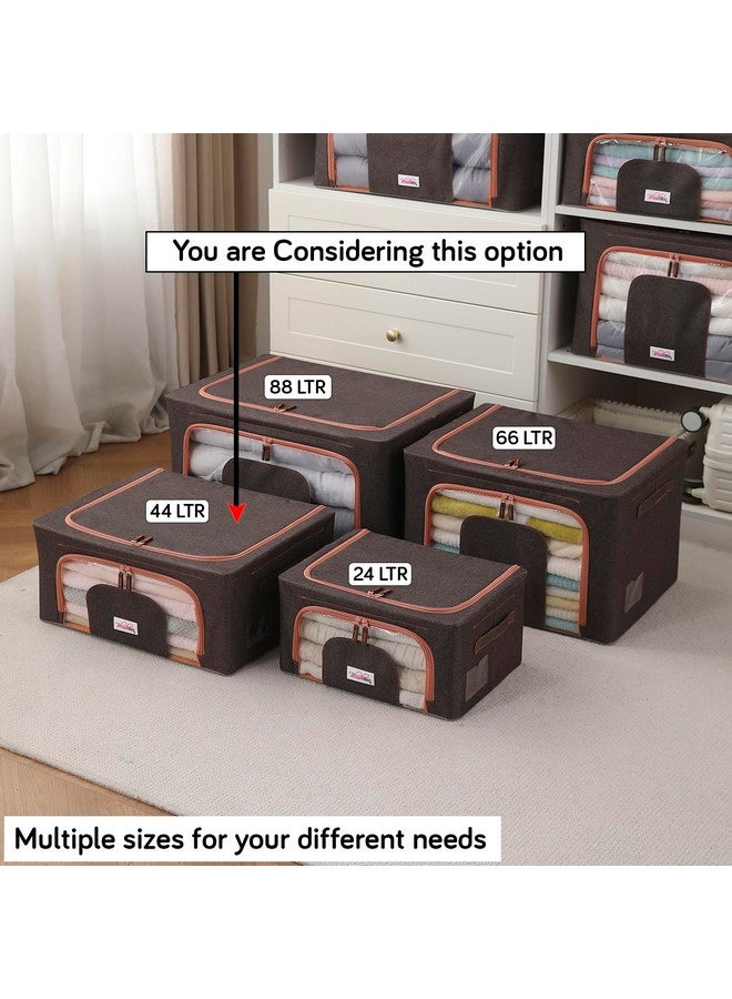 BlushBees Living Box - 600D Oxford Fabric Storage Boxes for Clothes, Saree Cover Bags - 44 Litre, Pack of 1, Espresso Brown (AR-2087) - Image 5