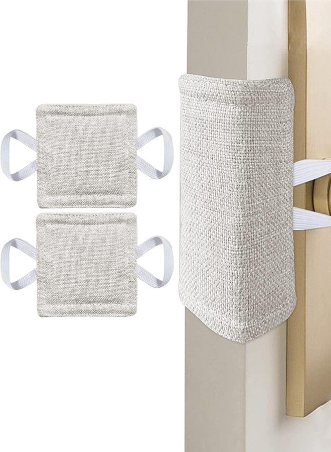 DHVSAM Door Silencer Quiet Door Closer Cushion, Padded Door Latch Cover for Nursery, Baby, Light Sleepers Noise Reduced Prevent from Locking for Toddler Safety - 4 x 3 inch, Natural Colored (2 Pcs) - Image 1