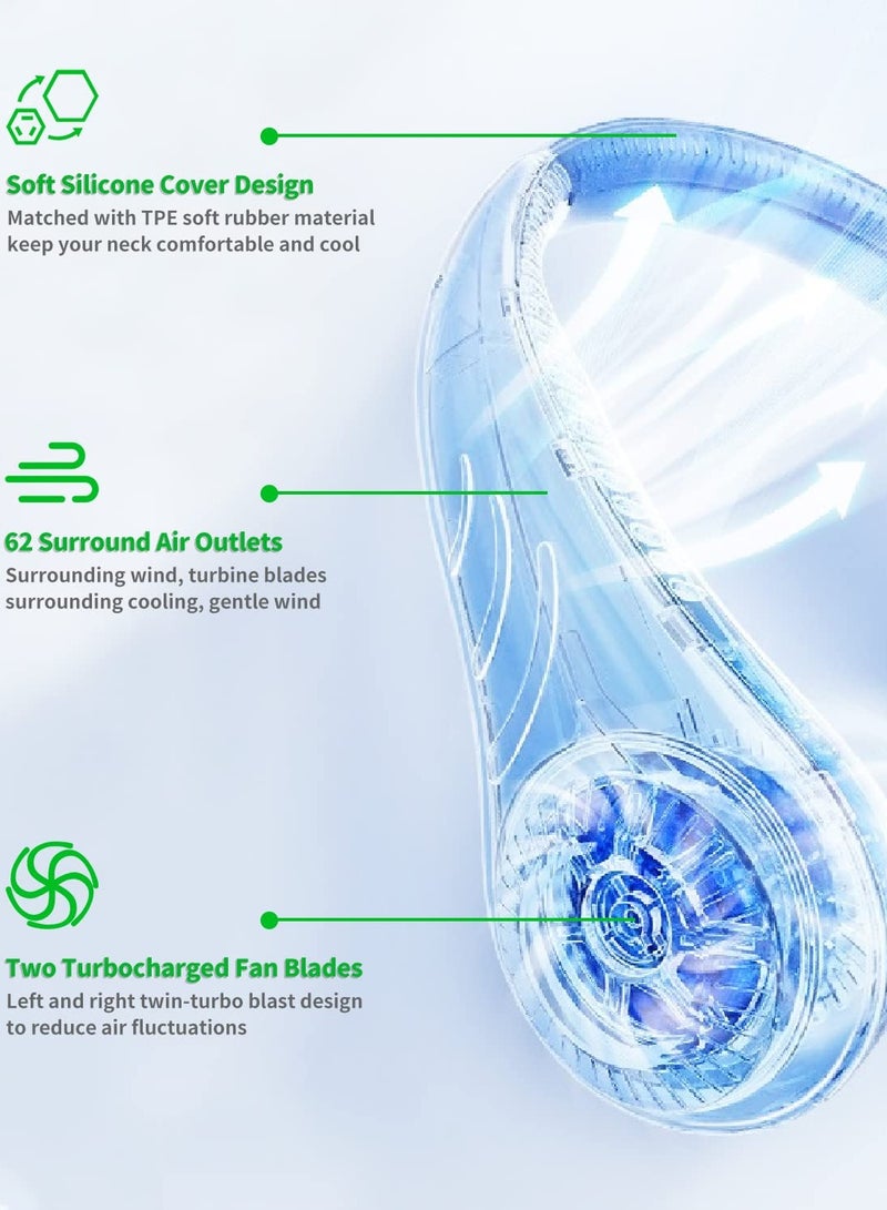 Portable Neck Fan Bladeless Neck Fan Ideal for Personal Fan 3 Speed Bladeless Fan - Image 3