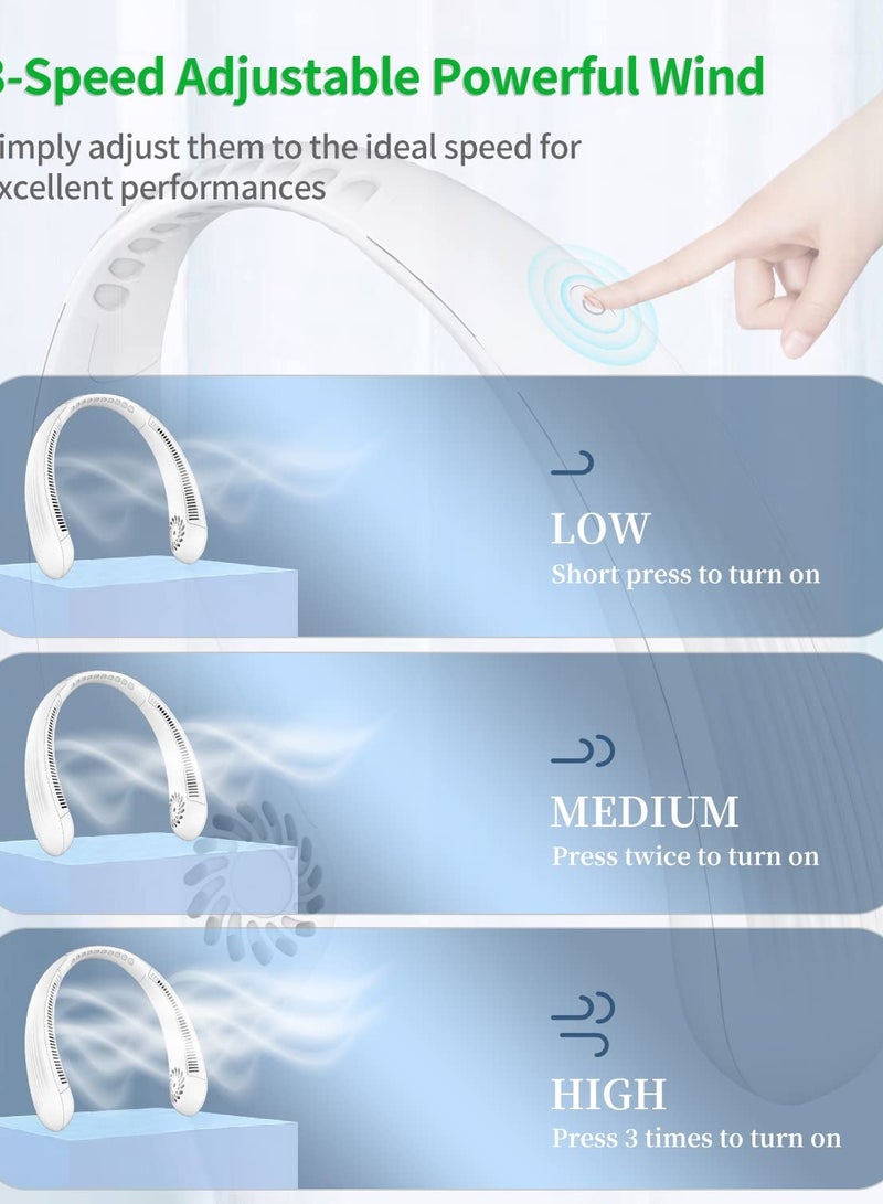 Portable Neck Fan Bladeless Neck Fan Ideal for Personal Fan 3 Speed Bladeless Fan - Image 4