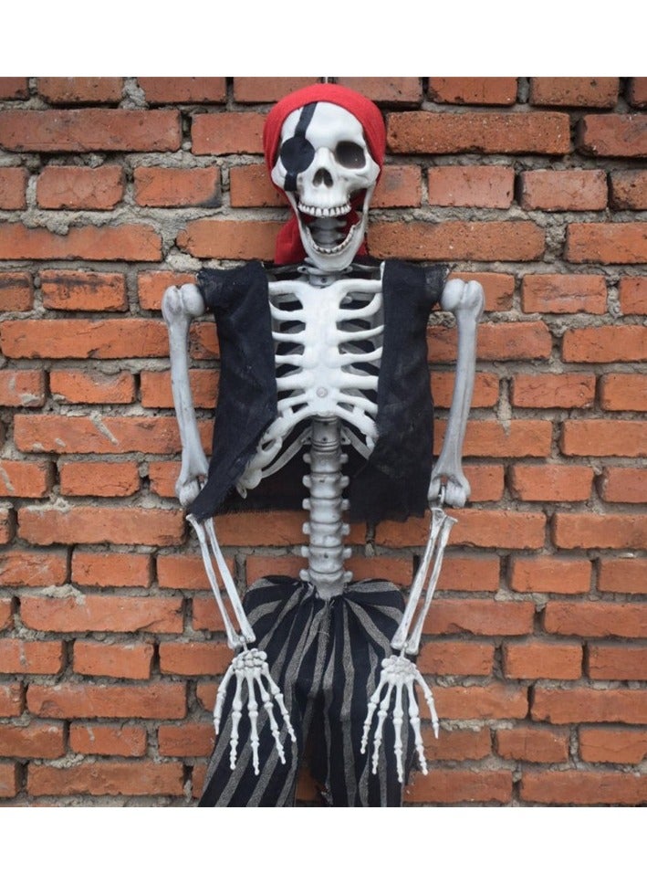 VUCATIN Life Size Pirate Skull 5.4ft Full Body Pirate Bones with Movable Joints for Festivals Party Prop Decoration Gag Toys - Image 2