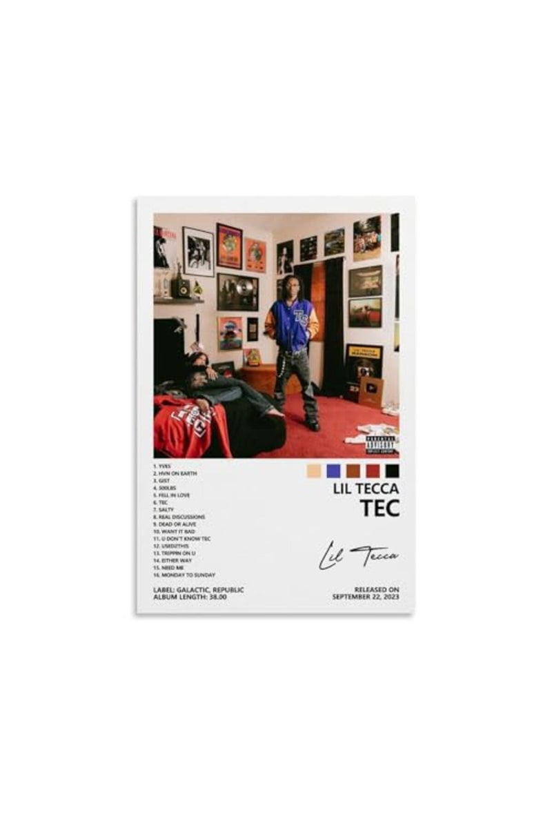 Chuki Lil Tecca Poster Tec Album Cover Poster for Room Aesthetic Canvas Wall Art Bedroom Decor 20x30inch(50x75cm) - Image 2