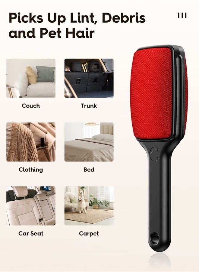 VASSON Lint Brush, Double-Sided Lint Remover Brush, Lint Brushes for Clothes, Reusable Velvet lint Brush, Coat Lint Brush (2 Pack) - Image 2