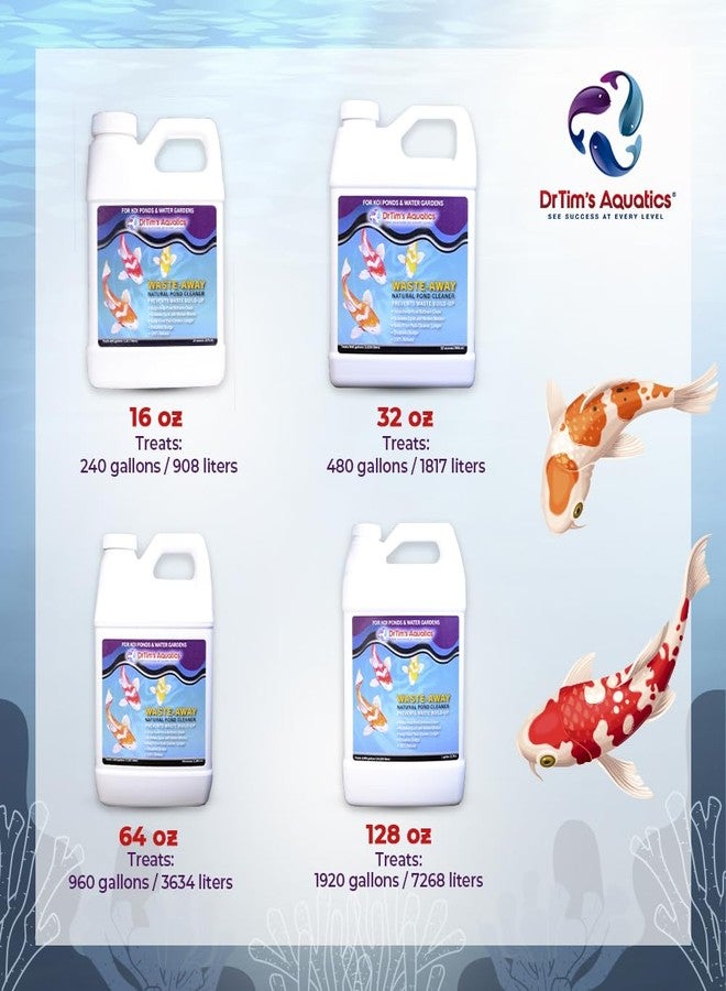 دي آر تيم أكواتيكز مُنتج DrTim's Aquatics Waste-Away Koi - 64 أونصة - تركيبة صيانة طبيعية - يساعد على تحليل النفايات العضوية المخفية، ويدعم التدفق والصفاء، ويحافظ على تشغيل الفلاتر بسلاسة. - Image 5