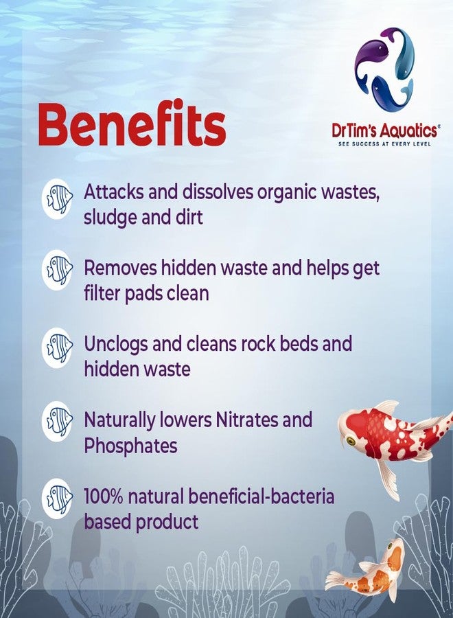 دي آر تيم أكواتيكز مُنتج DrTim's Aquatics Waste-Away Koi - 64 أونصة - تركيبة صيانة طبيعية - يساعد على تحليل النفايات العضوية المخفية، ويدعم التدفق والصفاء، ويحافظ على تشغيل الفلاتر بسلاسة. - Image 3