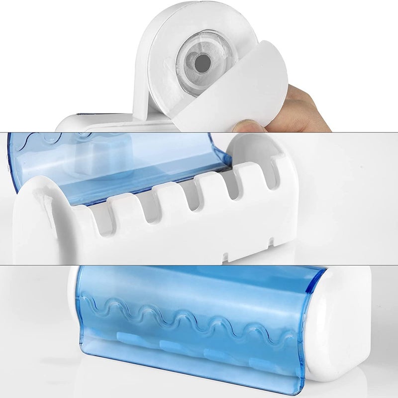 ZSIGNS Self Adhesive Toothbrush Holder with Cover for Bathroom, 5-Slot Wall Mounted Toothbrush Organizer Rack for Shower, Dorm, Cabinet (PACK OF 1) - Image 2