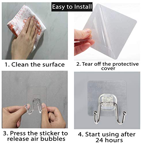 Hokipo Glass Magic Sticker Series Adhesive Double Hooks For Heavy Items - Load Capacity 5 Kg (Model - Ar3172) - Silver - Image 5