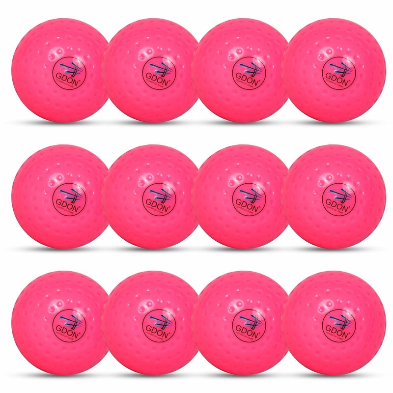 GDON Hockey Hollow Truf Match Practice Balls (Pack of 12 Color Pink) - Image 1