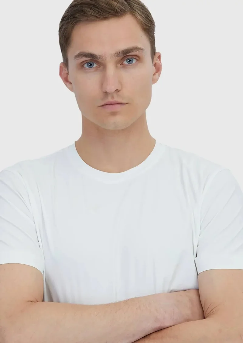 RAMSEY White Plain Crew Neck T-Shirt