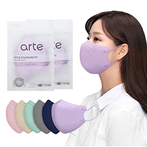 VATTNIG [20 Pcs] Korea Face Mask for Adults – Bird Beak type 2D Protective Health Face Mask for Dust and Smoke – 4-Layer Protective Filter – Ideal Fit for Comfortable Wear - Violet - Image 1