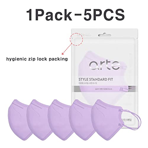 VATTNIG [20 Pcs] Korea Face Mask for Adults – Bird Beak type 2D Protective Health Face Mask for Dust and Smoke – 4-Layer Protective Filter – Ideal Fit for Comfortable Wear - Violet - Image 2