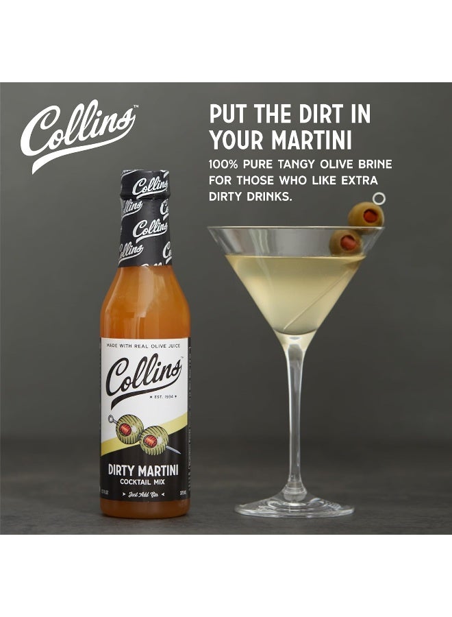Collins Dirty Martini Mix Made with Real Olive Brine for The Bold Flavor You Need | Classic Cocktail Recipe Ingredient, 12.7 fl oz, 12.7 oz, Black - Image 2
