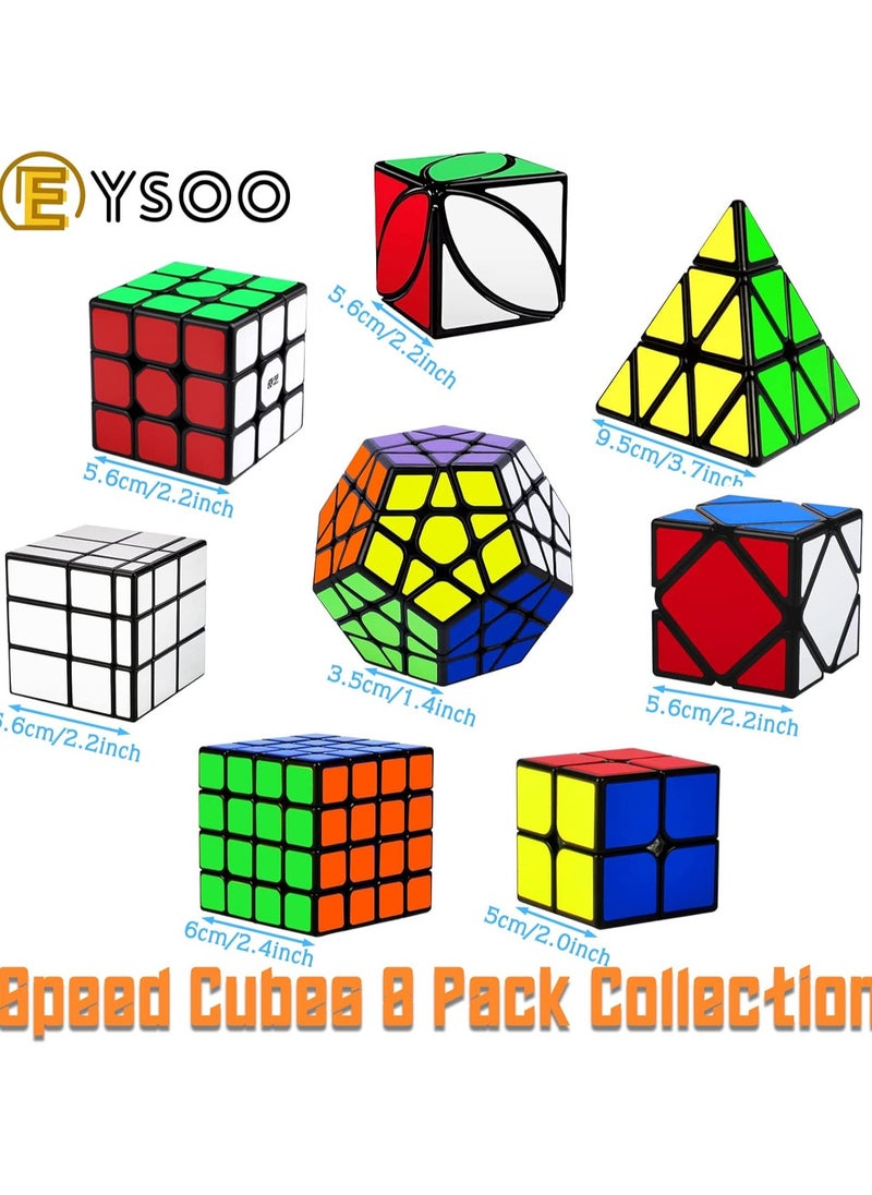 QiYi - Qiyi Rubik's Cube Set - 8 Pack Magic Cubes (2x2, 3x3, Pyramid, Megaminx) - Image 1