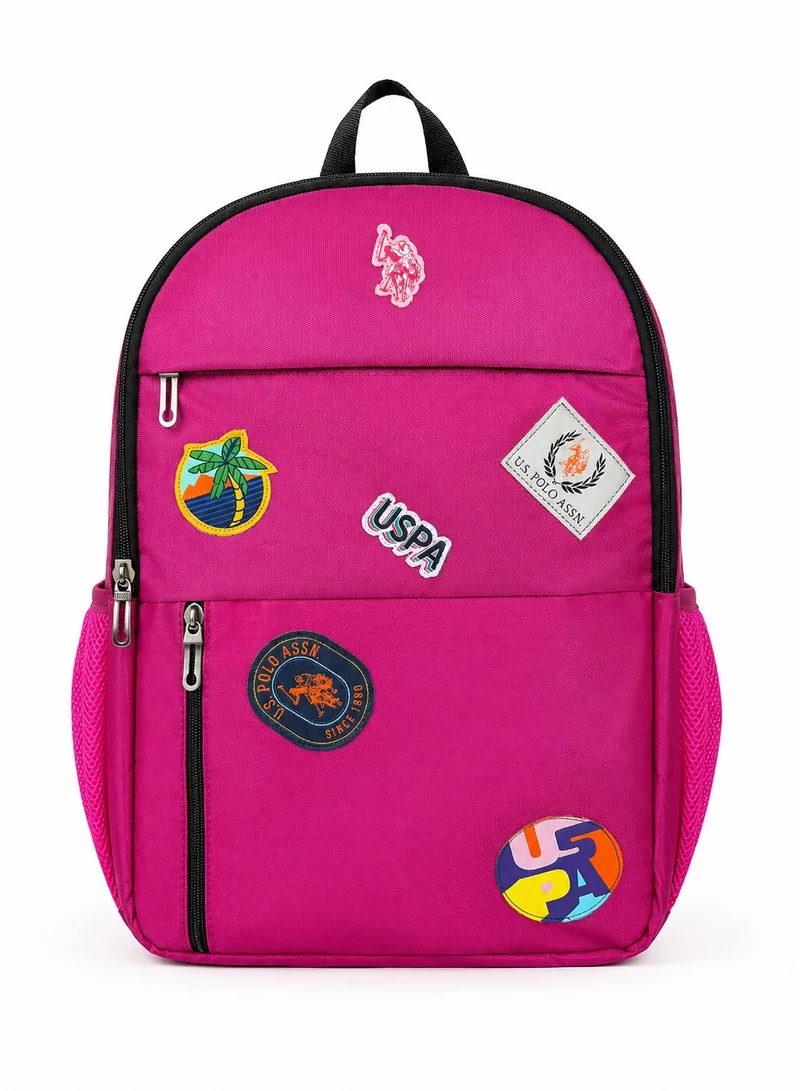 U.S. Polo Assn. U.S. Polo Assn. Classic Berry Purple Traveller Stamp Edition Backpack for School and Office MultiCompartment Bag for Campus