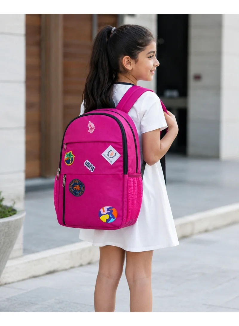 U.S. Polo Assn. PLUM U.S. Polo Assn. Classic Berry Purple Traveller Stamp Edition Backpack for School and Office MultiCompartment Bag for Campus  | Best Price UAE