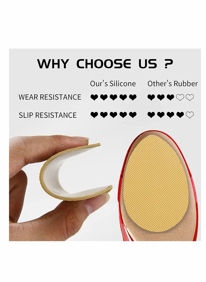 KASTWAVE Non-Skid Shoe Pads, Non-Slip Shoe Stickers Self Adhesive Shoe Sole Protectors for Man and Women, Silicone Anti-Slip Sticker Used for High Heels Non-Slip Noise Reduction (Apricot, 6 Pairs) - Image 3