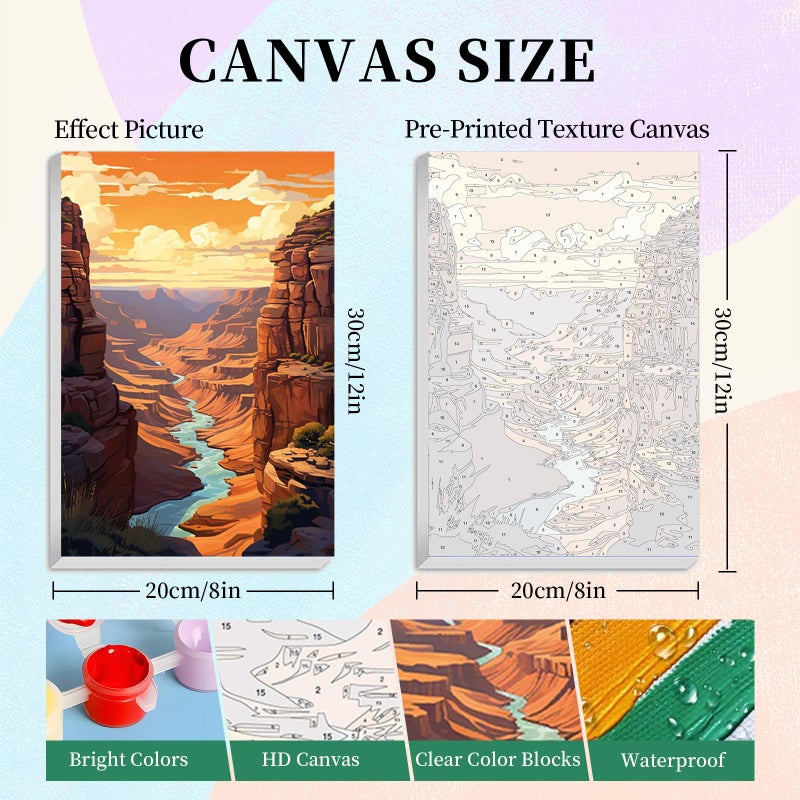 Camocin 4 Pack Framed Paint By Numbers Kit For Adults With Wooden Easel  National Park Paint By Numbers With Frame For Beginner  Landscape Adult Paints By Number Kits On Canvas Framed For Wall Decor 8 X 12 In - Image 3