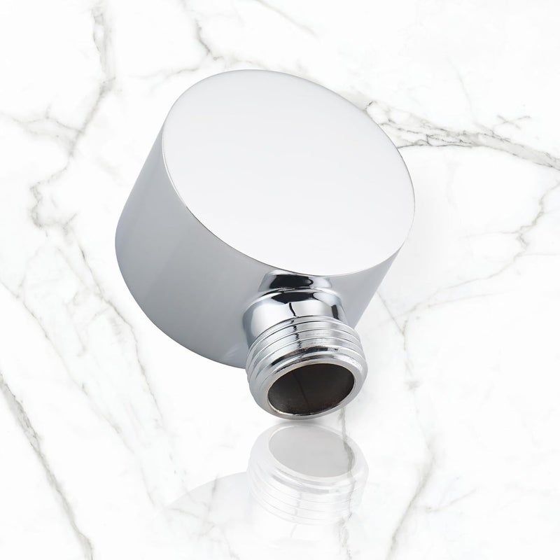 UCLIMAA Wall Supply Elbow for Handshower, Brass Round Wall Mount Shower Hose Connectorm1/2"for Handheld Hand Shower-Chrome - Image 2