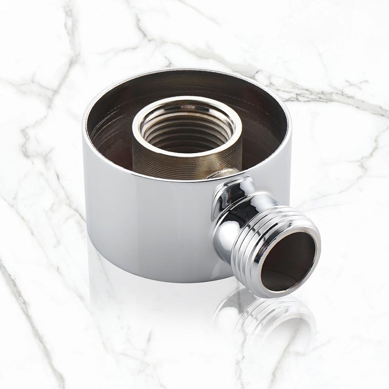 UCLIMAA Wall Supply Elbow for Handshower, Brass Round Wall Mount Shower Hose Connectorm1/2"for Handheld Hand Shower-Chrome - Image 3