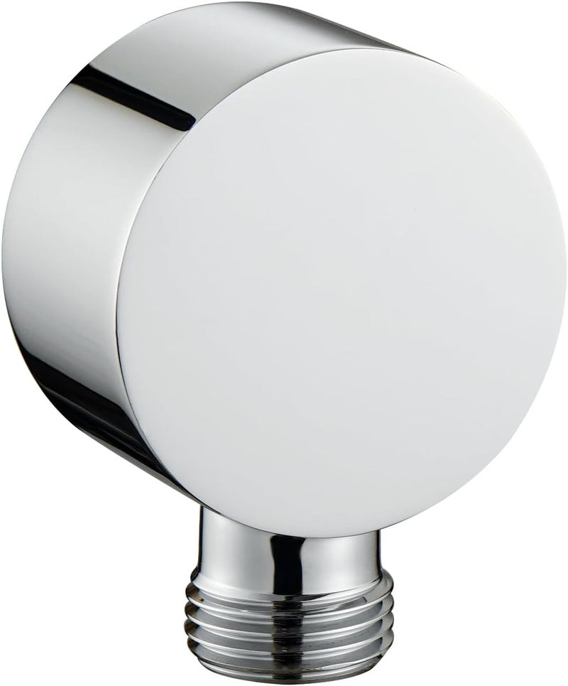 UCLIMAA Wall Supply Elbow for Handshower, Brass Round Wall Mount Shower Hose Connectorm1/2"for Handheld Hand Shower-Chrome - Image 1