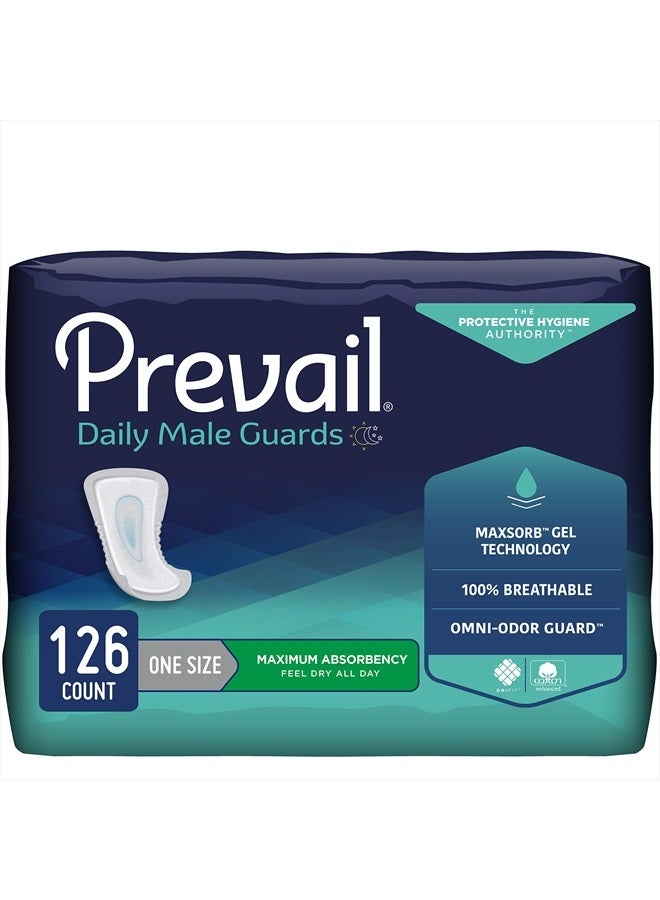 Prevail Proven - Male Incontinence Guards - Bladder Leak Guards - Maximum Absorbency - 126 Count (9 packs of 14) - Image 1