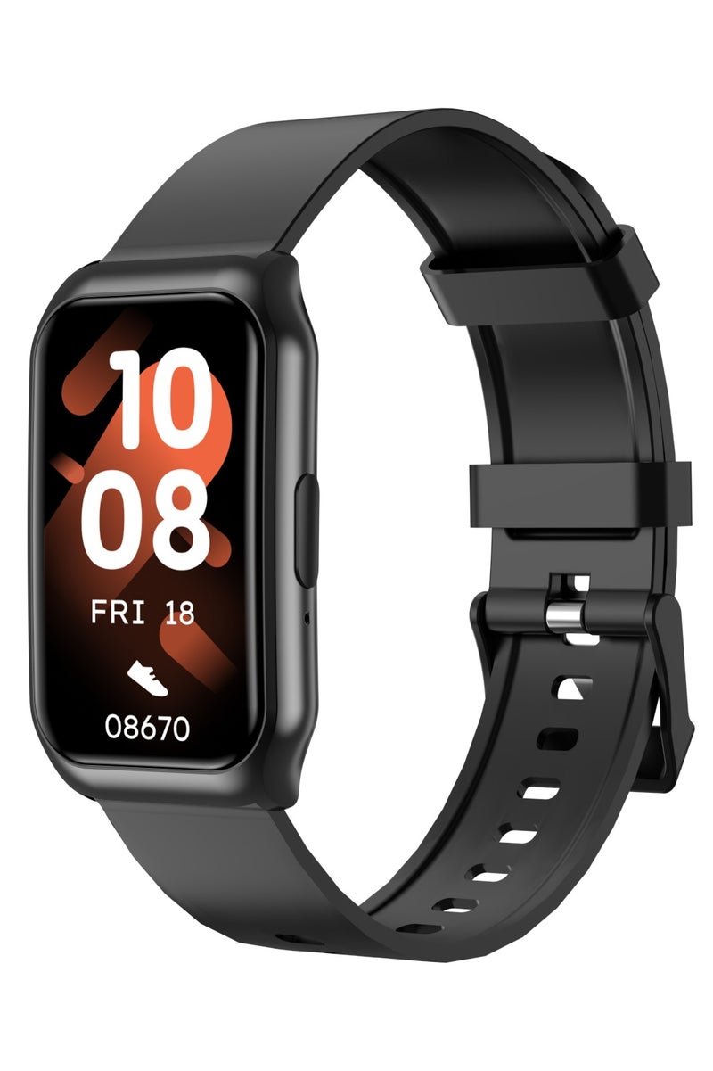 GREEN LION Track Fit Smart Watch with Health Monitoring & 5 Days Working Time / Ai Voice Assistant / Bluetooth Calls / 125KB RAM & 16Mb ROM / Music Player / Exercise Records / IP65 Waterproof - Black - Image 1