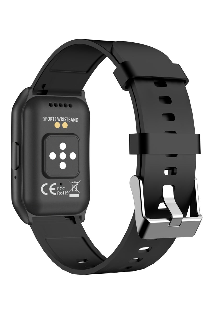 GREEN LION Track Fit Smart Watch with Health Monitoring & 5 Days Working Time / Ai Voice Assistant / Bluetooth Calls / 125KB RAM & 16Mb ROM / Music Player / Exercise Records / IP65 Waterproof - Black - Image 2