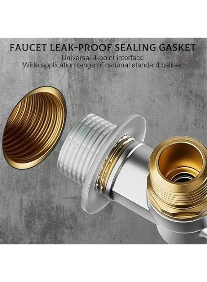 Faucet Leak-Proof Sealing Gasket, 12 PCS Upgraded Spiral Inner Faucet Silicone Gasket Sealing Ring Rubber Cover, Faucet Washer Replaces Plug Pipe Sealing Rings Rubber Gasket for Faucet Hose - Clear