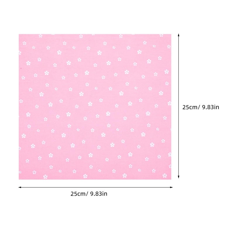 Pink Cotton Twill Fabric Squares 5pcs Fruit Pattern DIY Sewing Patchwork Craft - Image 3