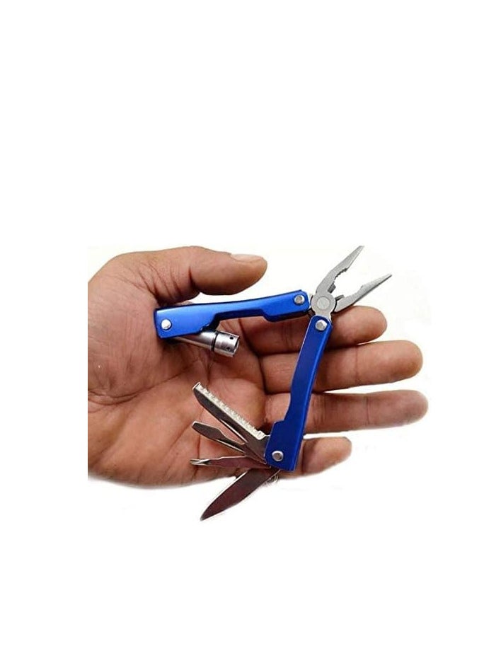 Generic - Outdoor Camping Portable Stainless Steel Multi-Function Folding Keychain Plier With Mini LED Light - Image 1