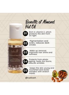 Rustic Art Organic Almond Nut Oil Coldpressed | Skin Hair Under Eyes Baby | 50 Ml  - Image 5