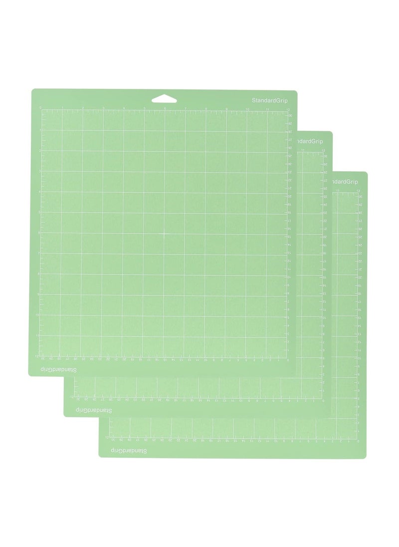 FLYHSO - 3PCS 12 * 12 Inch Replacement Cutting Mat Adhesive Non-Slip Gridded Cutting Mats Compatible with Silhouette Cameo Cricut Cutting Machine Explore Plotter Machine - Image 1