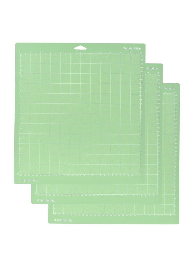 SRIJENO 3PCS 12 * 12 Inch Replacement Cutting Mat Adhesive Non-Slip Gridded Cutting Mats Compatible with Silhouette Cameo Cricut Cutting Machine Explore Plotter Machine - Image 1