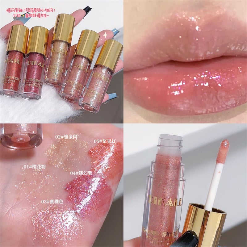 Dikalu Flash Lip Glaze 01 Cherry Blossom Powder – Transparent Lip Gloss for All Skin Types - Image 2