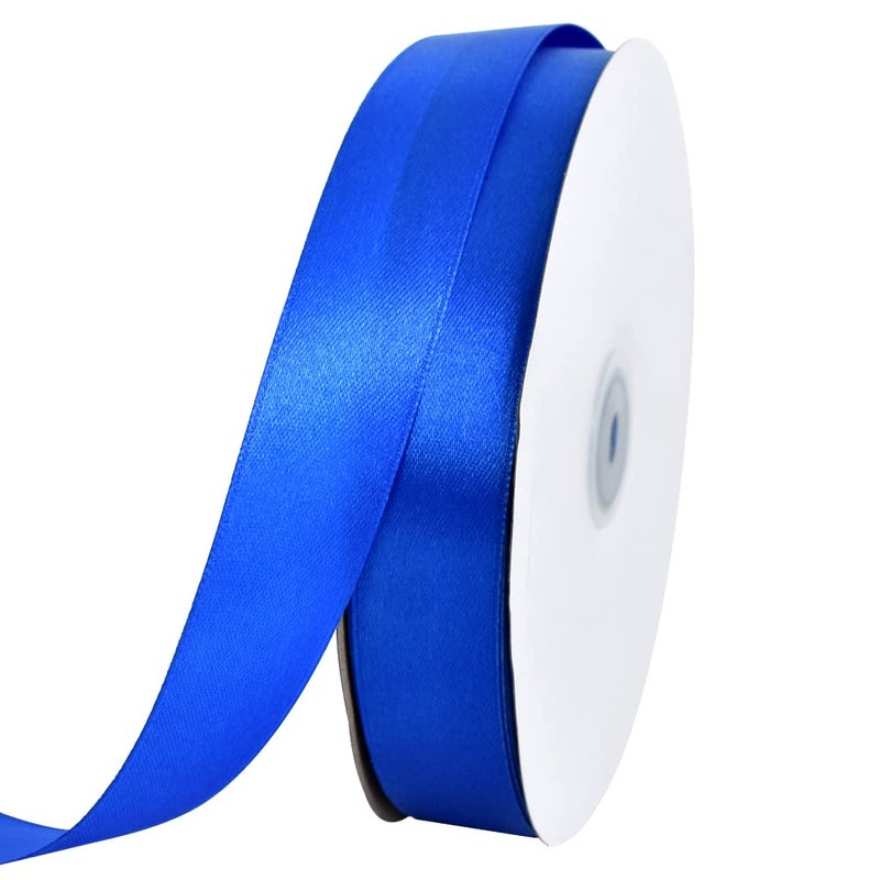 TONIFUL 1 Inch x 100yds Royal Blue Satin Ribbon Thin Solid Color Satin Ribbon for Gift Wrapping Crafts Hair Bows Making Wedding Party DecorationInvitation Cards Floral Bouquets Christmas