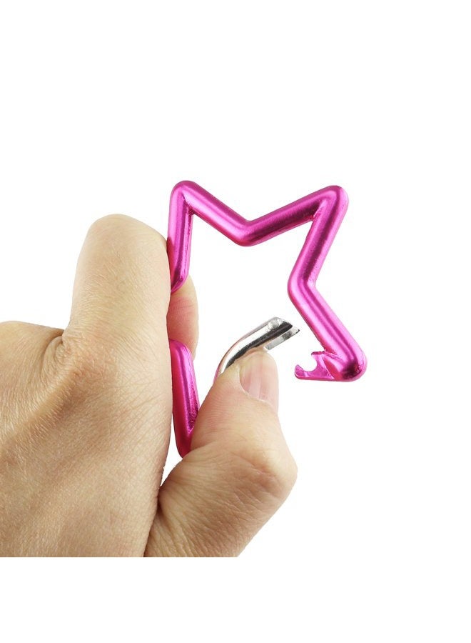 SWATOM Aluminum Star Shape Carabiner Clip Spring Snap Hook Keyring Carabiners Keychains Outdoor Accessories (2.6 Inch) - Image 3